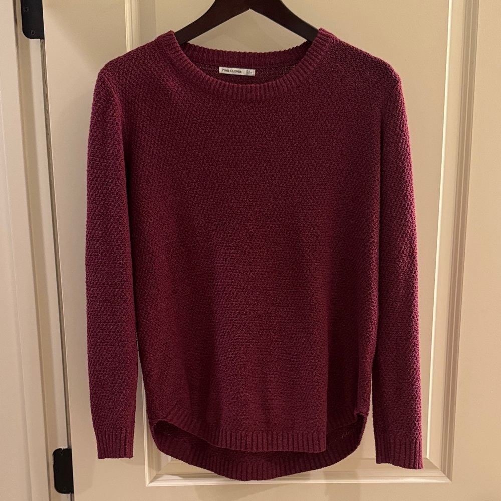 Pink Clover Maroon Crew Neck Sweater